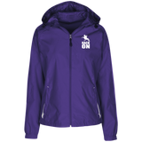 RACK ON RACKING (WHITE ART) LST76 Ladies' Jersey-Lined Hooded Windbreaker
